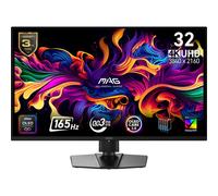 MSI MAG 322UP QD-OLED E16 32-Inch 4K UHD Gaming Monitor, 3840x2160 Quantum Dot OLED Panel, 165Hz, 0.03ms, DisplayHDR TRUE Black 400, AMD FreeSync Premium Pro, HDMI 2.1, DP 1.4a, USB C (15W PD)