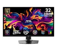 MSI MAG 322UP QD-OLED E16 32-Inch 4K UHD Gaming Monitor, 3840x2160 Quantum Dot OLED Panel, 165Hz, 0.03ms, DisplayHDR TRUE Black 400, AMD FreeSync Premium Pro, HDMI 2.1, DP 1.4a, USB C (15W PD)