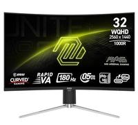 MSI MAG 325CQRF QD E2 31.5" 2560 x 1440 (QHD), Computer Monitor, 180Hz, Adaptive Sync, HDMI, DP Port, VESA Mount, Tilt, Speaker, 0.5ms, Black
