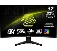 MSI MAG 32CQ6F IPS Computer Screen 2560 x 1440 (QHD) 180Hz Adaptive Sync, HDMI, Display Port, VGA Port, VESA Mount, Tilt, Height Adjustable, Speaker, 0.5 ms, Black