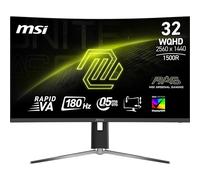 MSI MAG 32CQ6PF 32" Curved FHD Gaming Monitor - Rapid VA 2560 x 1440 1500R, 180 Hz / 0.5ms -GtG, DisplayHDR 400, Adaptive Sync, DP 1.4, HDMI 2.0 CEC