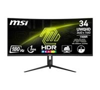 MSI MAG 342CQR E2 34 Inch UWQHD Curved Gaming Monitor - 1500R 3440 x 1440 VA Panel, 180 Hz / 1ms (MPRT), Adaptive Sync - DP 1.4a, HDMI 2.0b CEC
