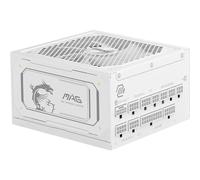 MSI MAG A1000GL PCIE5 WHITE Power Supply Unit, 1000W, 80 PLUS Gold, ATX 3.1, PCIe 5.1 GPU Support, ATX PSU, White Flat Cable