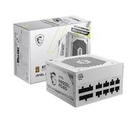 MSI MAG A850GL WHITE PCIE5 Power Supply Unit, 850W, 80 Plus Gold, Fully Modular, ATX 3.0, PCIe 5.0 GPU Support, Black Flat Cables, 7 Year Warranty