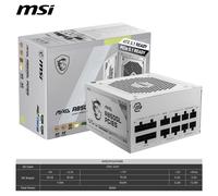 MSI MAG A850GL WHITE PCIE5 Power Supply Unit, 850W, 80 Plus Gold, Fully Modular, ATX 3.0, PCIe 5.0 GPU Support, Black Flat Cables, 7 Year Warranty
