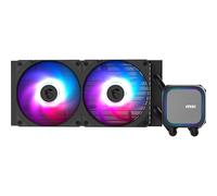 MSI MAG CORELIQUID A13 240 AIO CPU Liquid Cooler - Full CPU Coverage, Improved Water Channel Design, Minimalism Meets Illumination, CycloBlade 7, Split-Flow Radiator, Rifle Bearing Fans