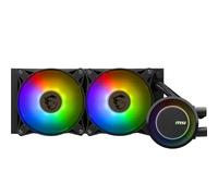 MSI MAG CORELIQUID E240 AIO CPU Liquid Cooler - Enlarged Copper Cold Plate, ARGB Blockhead & FDB Fans, Dual-Chamber Water Block, Split-Flow Radiator, Mystic Light Supported - AMD & Intel Compatible