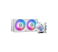 MSI MAG CORELIQUID I240 WHITE AIO CPU Liquid Cooler - Enlarged Copper Cold Plate, ARGB Blockhead & LDB Fans, Dual-Chamber Water Block, Split-Flow Radiator, Mystic Light Supported - Intel & AMD Compati
