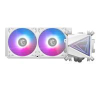MSI MAG CORELIQUID I240 WHITE AIO CPU Liquid Cooler - Enlarged Copper Cold Plate, ARGB Blockhead & LDB Fans, Dual-Chamber Water Block, Split-Flow Radiator, Mystic Light Supported - Intel & AMD Compati