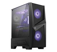 MSI MAG FORGE 100M Mid Tower Gaming Computer Case 'Black, 2x 120mm RGB PWM Fan, 1x 120mm Fan, 1-6 RGB Hub, Tempered Glass Panel, ATX, mATX, mini-ITX'