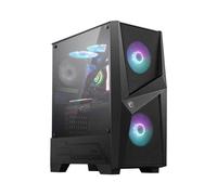 MSI MAG FORGE 100R Mid Tower Gaming Computer Case 'Black, 2x 120mm ARGB PWM Fan, 1x 120mm Fan, 1-6 ARGB Hub, Mystic Light Sync, Tempered Glass Panel, ATX, mATX, mini-ITX'