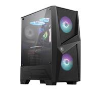 MSI MAG FORGE 100R Mid Tower Gaming Computer Case 'Black, 2x 120mm ARGB PWM Fan, 1x 120mm Fan, 1-6 ARGB Hub, Mystic Light Sync, Tempered Glass Panel, ATX, mATX, mini-ITX'