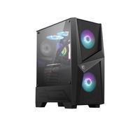 MSI MAG FORGE 100R Mid Tower Gaming Computer Case 'Black, 2x 120mm ARGB PWM Fan, 1x 120mm Fan, 1-6 ARGB Hub, Mystic Light Sync, Tempered Glass Panel, ATX, mATX, mini-ITX'