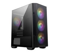 MSI MAG FORGE M100R Chassis, Black, Tempered Glass, 4x 120mm ARGB Fans, 2x 3.5"