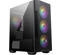 MSI MAG FORGE M100R Midi Tower Gaming Computer Case 'Black, 3x 120mm ARGB PWM Fans, 1x 120mm Fan, 1-6 ARGB Hub, Tempered Glass, MSI Center, mATX, mini-ITX'