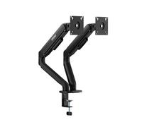 MSI MAG MT101DG - Gas Spring Dual Monitor Stand Arm, Supports 17-32" and 22 lbs, VESA Compatible, Adjustable Gas Spring Mount, Clamp & Grommet, Quick Release Plate - Black