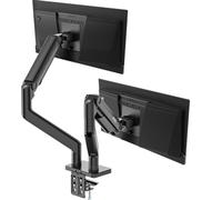 MSI MAG MT201D - Premium Heavy Duty Dual Monitor Stand Arms, 17-45" Support, VESA Compatible, Adjustable Spring Mount, 44 lbs per Screen, Clamp & Grommet, Quick Release Plate - Black