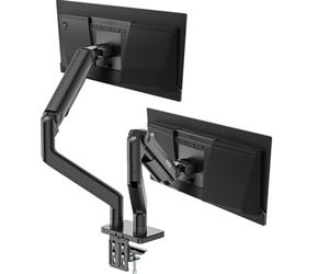 MSI MAG MT201D - Premium Heavy Duty Dual Monitor Stand Arms, 17-45" Support, VESA Compatible, Adjustable Spring Mount, 44 lbs per Screen, Clamp & Grommet, Quick Release Plate - Black