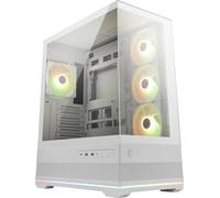 MSI MAG PANO 110R PZ White - Mid-Tower Gaming PC Case - Tempered Glass Side Panel - 3 x 120mm ARGB Fans - Liquid Cooling Support up to 360mm Radiator - Mesh Panel for Optimized Airflow