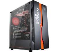 MSI MAG VAMPIRIC 011C Mid Tower Gaming Computer Case 'Black AMD RYZEN Edition, 1x 120mm RGB Fan, RGB Front Panel, Tempered Glass Panel, ATX, mATX, mini-ITX'
