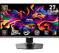 MSI May 272UP QD-OLED X24, 66.5 cm (26.5 inch), 3840 x 2160 (UHD), 240 Hz, AMD Adaptive-Sync, HDR Ready, HDMI, VGA Connector, VESA Support, Tilt, 4-Side Narrow Opening, 0.03ms