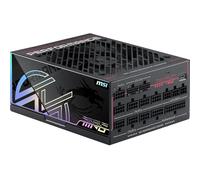 MSI MEG Ai1300TS PCIE5 Power Supply, Safeguard+ GPU, SiC MOSFETs, Zero Fan Mode with Safeguard Fan, 1300W, Certified 80 Plus Titanium, Two Native 12V-2x6 Cables with Two-Tone Connector