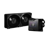 MSI MEG CORELIQUID S280 AIO CPU Liquid Cooler - 2.4" IPS Display, 7th Gen Asetek Pump, VRM Fan, 2 x Silent Gale P14 Fans, Evaporation-Proof Tubing, MSI Center Customizable - AMD & Intel Compatible