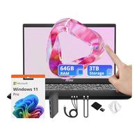 msi Modern 15 15.6" FHD IPS Touchscreen Business Laptop, Intel Core 9 270H, 64GB DDR4, 3TB Storage (2TB SSD&1TB Dock Set), Intel Graphics, Backlit KB, 720p HD Webcam, Wi-Fi 6E, Win 11 Pro, Black