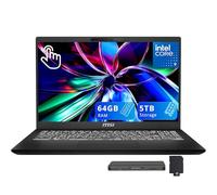 msi Modern 15 H 15.6" FHD Touchcreen Laptop, Intel Core 9 270H, 64GB DDR4, 5TB Storage (4TB SSD+1TB Docking Station Set), Intel Graphics, Backlit Keyboard, 720p HD Webcam, Wi-Fi 6E, Win 11, Black