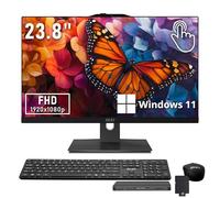 msi Modern AM242TP 23.8" FHD Touchscreen All-in-One Desktop, Intel Core 7-150U, 16GB DDR5, 1TB SSD+1TB HDD, FHD Camera, Wi-Fi 6E, Wireless Keyboard & Mouse, Windows 11, Black, 1TB Docking Station