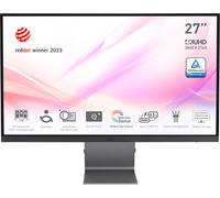 MSI Modern MD271UL 27 Inch Monitor, UHD (3840 x 2160), 60Hz, IPS, 4ms, Adaptive-Sync, 2x HDMI, DisplayPort, USB Type-C, Anti-Glare, Anti-Flicker, Less Blue light, TÜV Certified, Kensington, Grey