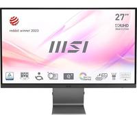 MSI Modern MD271UL 27 Inch Monitor, UHD (3840 x 2160), 60Hz, IPS, 4ms, Adaptive-Sync, 2x HDMI, DisplayPort, USB Type-C, Anti-Glare, Anti-Flicker, Less Blue light, TÜV Certified, Kensington, Grey
