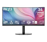 MSI Modern MD342CQP 34 Inch UWQHD 1500R Curved Monitor - 3440 x 1440 VA Panel, KVM, PIP/PBP, Wide Color Gamut, Eye-Friendly Screen, Built-in Speakers, 3-Way Adjustable - HDMI 2.0b, DisplayPort (1.4a)