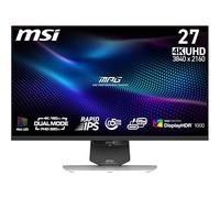 MSI MPG 274URDFWDE E16M Gaming Monitor 27 Inch 4K UHD 3840 x 2160 Rapid IPS, 0.5 ms, DisplayHDR 1000, Mini LED, Dual Mode, HDMI 2.1, DP 1.4a, USB C (98 WPD), Tilt/Height Adjustable, White