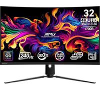 MSI MPG 321CURX QD-OLED 32-inch 3840 x 2160 (UHD) Computer Monitor, 240Hz, Adaptive-Synch, HDMI, DP Port, VESA Mountable, Tilt, Speaker, 0.03ms, Black