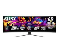 MSI MPG 491CQPXDE QD-OLED 49" DQHD 5120 x 1440 1800R OLED Monitor 240Hz 0.03ms DisplayHDR True Black 400 Compatible G-SYNC HDMI 2.1 DP 1. 4a USB C (98W) Height Adjustable Black