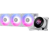 MSI MPG CORELIQUID P13 360 WHITE AIO CPU Liquid Cooler - Full-Plane & Screwless Copper Base, Improved Water Channel Design, ARGB GEN2, CycloBlade 9, Split-Flow Radiator, Rifle Bearing Fans