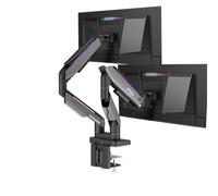 MSI MPG MT201DR V2-Premium RGB Dual Monitor Stand Arms,17-35" Support,VESA Compatible,Adjustable Heavy Duty Gas Spring Mount,44 lbs per Screen Capacity,Clamp&Grommet,Quick Release Plate-Gray