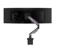 MSI MPG MT201R - Premium RGB Single Monitor Stand Arm, Supports 17-49" Screens and 44 lbs, VESA Compatible, Adjustable Heavy Duty Gas Spring Mount, Clamp & Grommet, Quick Release Plate - Gray