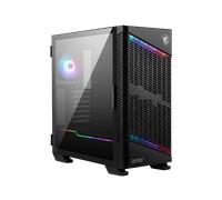 MSI MPG VELOX 100P AIRFLOW Mid Tower Gaming Computer Case 'Black, 3x 120mm Fan + 1x 120mm ARGB Fan, ARGB light strip, USB Type-C, 1x Tempered Glass, Center, E-ATX, ATX, mATX, mini-ITX'