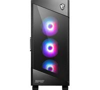 MSI MPG VELOX 100R Mid Tower Gaming Computer Case 'Black, 4x 120mm ARGB Fans, 1-6 ARGB Hub, ARGB light strip, USB Type-C, Tempered Glass, Center, E-ATX, ATX, mATX, mini-ITX'
