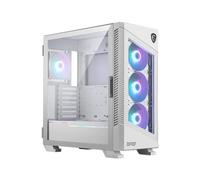 MSI MPG Velox 100R White - Mid-Tower Gaming PC Case - Tempered Glass Side Panel - 4 x 120mm ARGB Fans - Liquid Cooling Support up to 360mm Radiator - Mesh Panel for Optimized Airflow