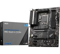 MSI PRO B660-A DDR4 Motherboard, ATX - Supports Intel 12th Gen Core Processors, LGA 1700 - DDR4 Memory Boost 4800+MHz/OC, PCIe 4.0 x16 Slot, 2 x M.2 Gen4 Slots, 2.5G LAN