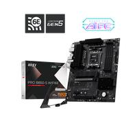 MSI PRO B850-S WIFI6E Motherboard, ATX - Supports AMD Ryzen 9000/8000 / 7000 Processors, AM5 - DDR5 Memory Boost (8200+ MT/s OC), PCIe 4.0 x16, M.2 Gen5, Wi-Fi 6E, 2.5G LAN