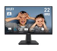 MSI Pro MP225V 21.45 Inch Monitor, FHD (1920 x 1080), 100Hz, VA, 1ms, 1x HDMI 1.4b, 1x D-Sub(VGA), Anti-Glare, Anti-Flicker, Less Blue light, TÜV Certified, VESA, Kensington, Black