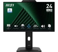 MSI Pro MP242PMG 23.8 Inch Monitor, FHD (1920 x 1080), 120Hz, IPS, 1ms, 1x HDMI 1.4b, 1x DP 1.2a, 1x D-Sub(VGA), 2xUSB 5Gbps Type-A, 1x USB 5Gbps Type-B, Built-in Speakers, Webcam, Anti-Glare, Anti-Fl