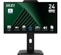 MSI PRO MP242PMG, 24-inch IPS 1920 x 1080 (FHD) Computer Monitor, 120Hz, Webcam, Adaptive-Synch, EPEAT Silver, HDMI, DisplayPort, VGA Port, VESA Mountable, Tilt, Height Adjustable, Speaker, 1ms, Black