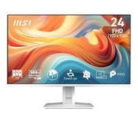 MSI PRO MP243W E14 24-Inch FHD Computer Monitor, 1920x1080 IPS, 144Hz, 1ms, HDR ready, Adaptive Sync, Eye care, Built-in speaker, HDMI 1.4b, DP 1.2a, Frameless, Tilt Adjustable, Vesa Mount, White