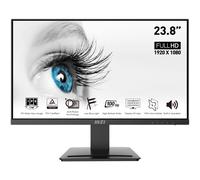 MSI Pro MP243X 23.8 Inch Monitor, Full HD (1920 x 1080), 100Hz, IPS, 4ms, HDMI, DisplayPort, Built-in Speakers, Anti-Glare, Anti-Flicker, Less Blue light, TÜV Certified, VESA, Kensington, Black