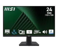 MSI Pro MP245G 24 Inch Monitor, FHD (1920 x 1080), 100Hz, IPS, 1ms, 1x HDMI 1.4b, 1x DP 1.2a output, 1x D-Sub(VGA), Built-in Speakers, Anti-Glare, Anti-Flicker, Less Blue light, TÜV Certified, VESA, K